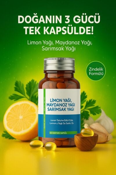 Limon Yağı Maydanoz Yağı Sarımsak Yağı 60 Kapsül
