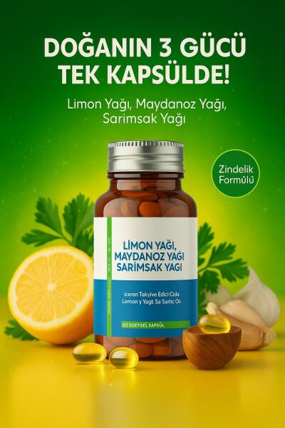 Limon Yağı Maydanoz Yağı Sarımsak Yağı 60 Kapsül